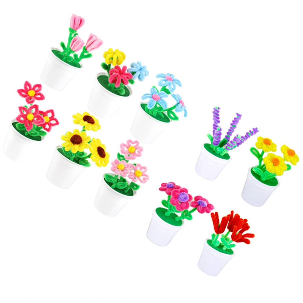 4pcs Kindergarten Handmade Small Potted Plant Kit DIY Flower Material Educational Toy (Sunflower)