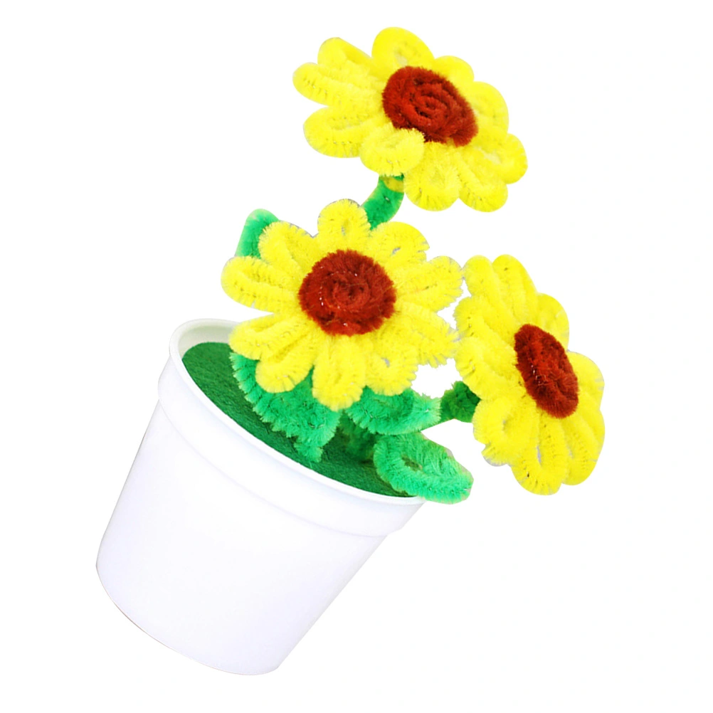 4pcs Kindergarten Handmade Small Potted Plant Kit DIY Flower Material Educational Toy (Sunflower)