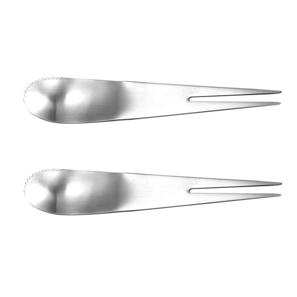 2 Pcs Durable Stainless Steel Forks Puree Spoons Spatulas Forks Spoons for Food Picking (Silver)