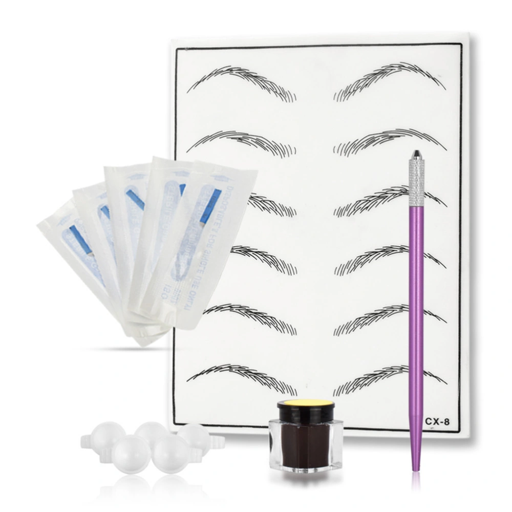 Eyebrow Microblading Pen Kit Small Pointed Head Pen Practice Eyebrow Pencil (Purple)