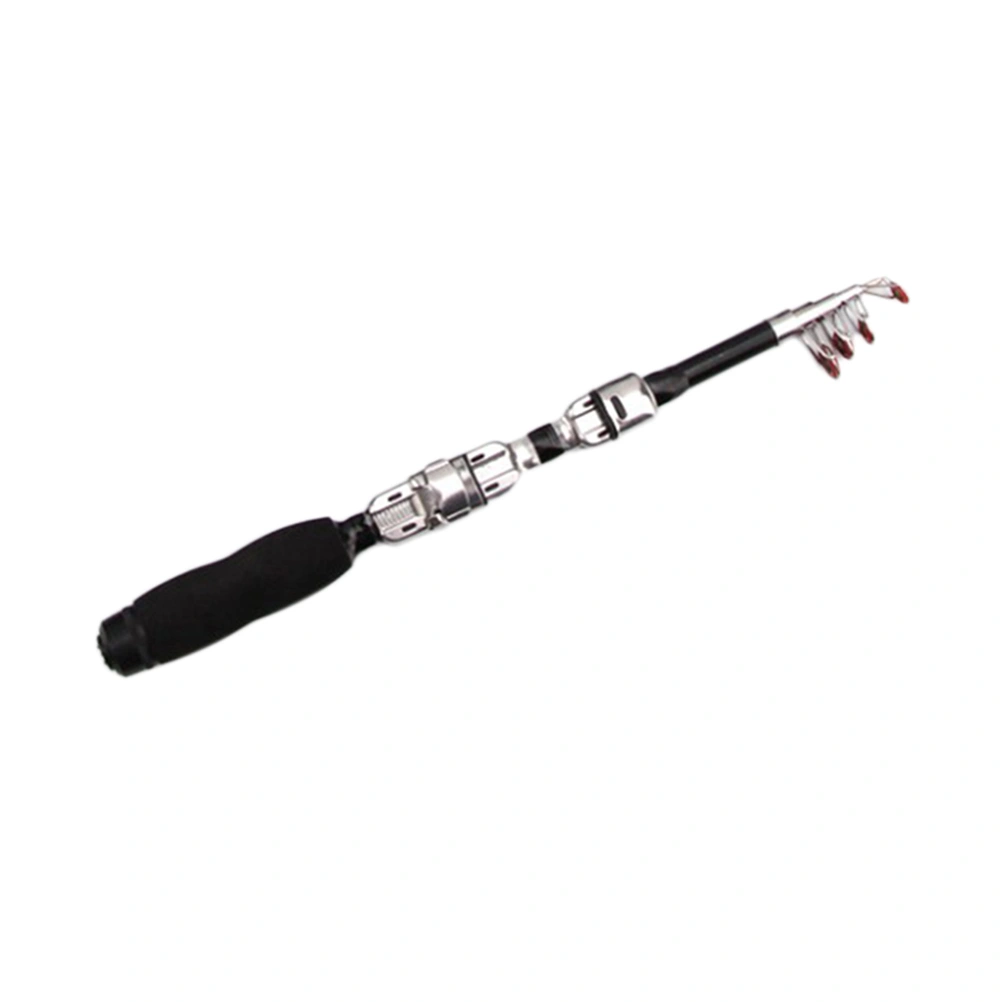 1m Sea Fishing Rod Mini Telescopic Fishing Rod Pole Fishing Tackle Tools (Black)