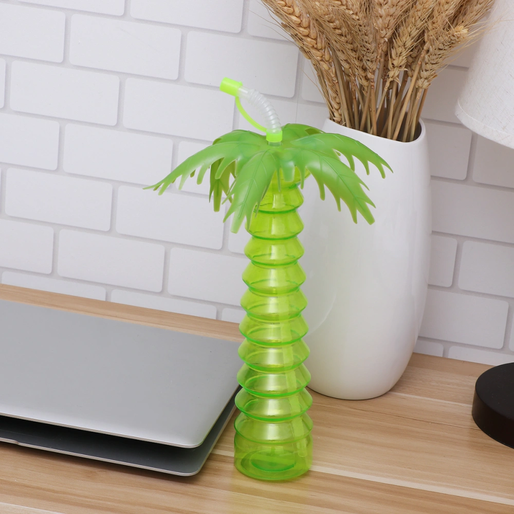 Straw Water Bottle Flexible Drinking Straws Palm Tree Luau Yard Cups for Cold Drinks Frozen Drinks Kids Parties Tropical Hawaii Family Fare(Random Color)