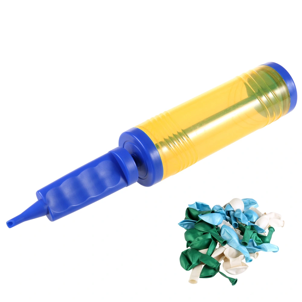 Balloon Inflator Hand Held Air Pump Air Inflator for Balloons and Balls (Yellow+Blue)