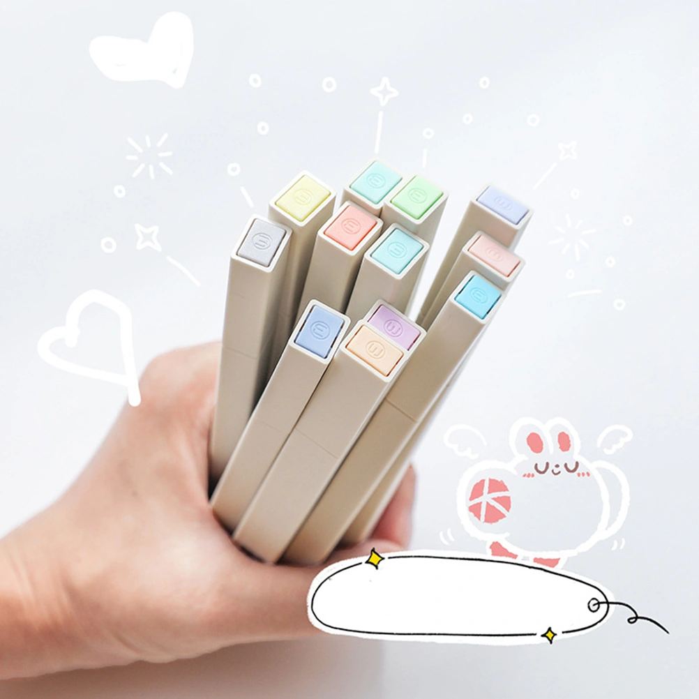 Fluorescent Markers Colorful Highlighters Light Color Highlighting Pens Stationery Supplies for Kids Students