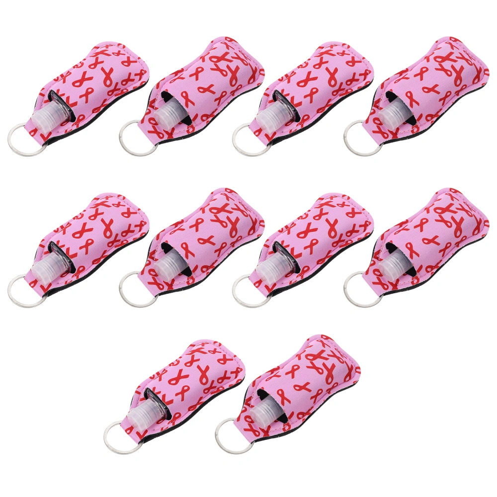 1Set Lipstick Hand Sanitizer Carrier Keychain Hanging Case Lip Balm Use Holder