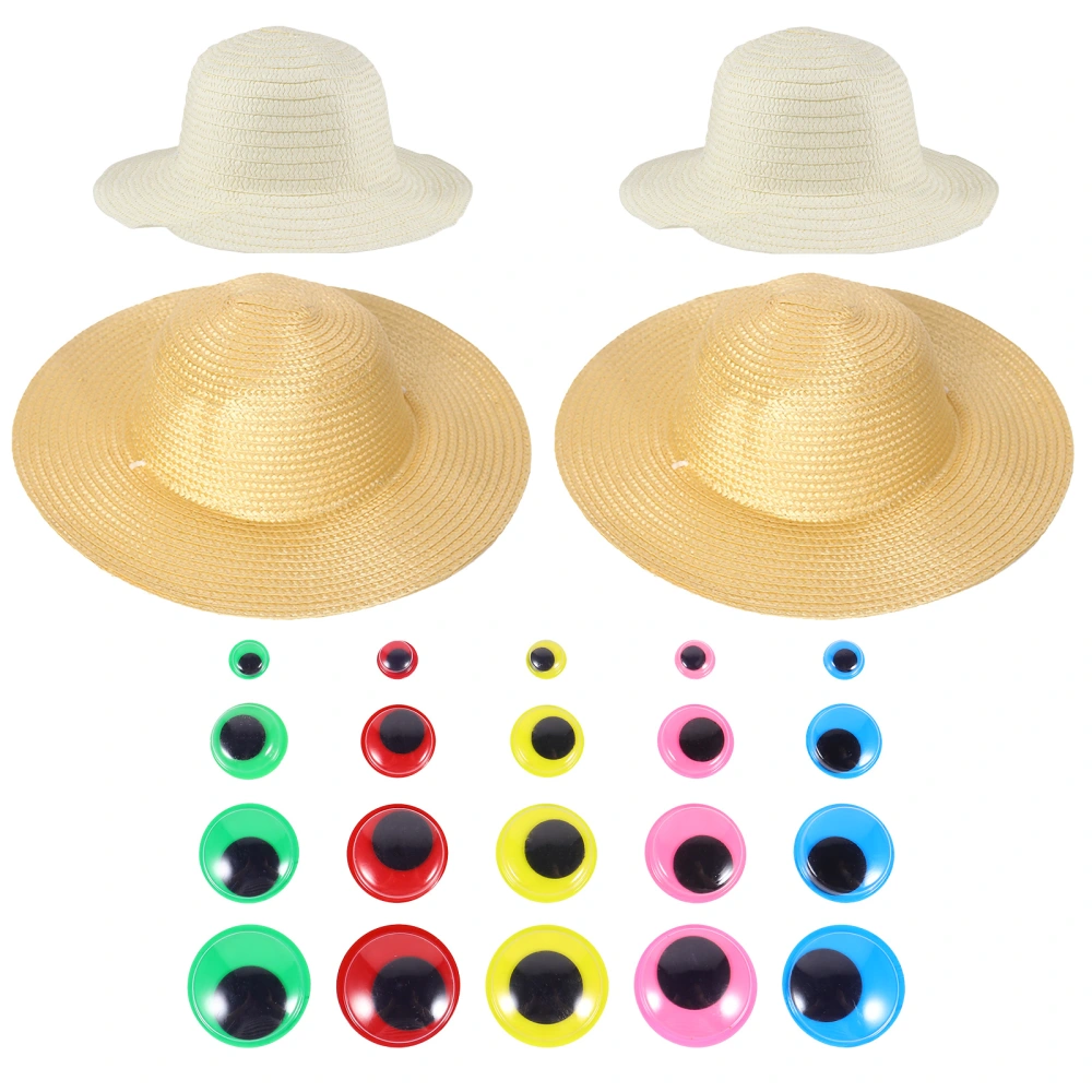 1 Set DIY Straw Hats Painting Graffiti Hats Kindergarten Educational Toys