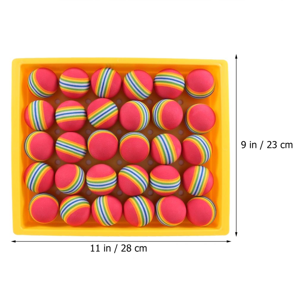 30 Pcs Rainbow Colored Sponge Ball Practice Indoor Training Aid Elastic Training Ball for Indoor Outdoor (42mm, Red)