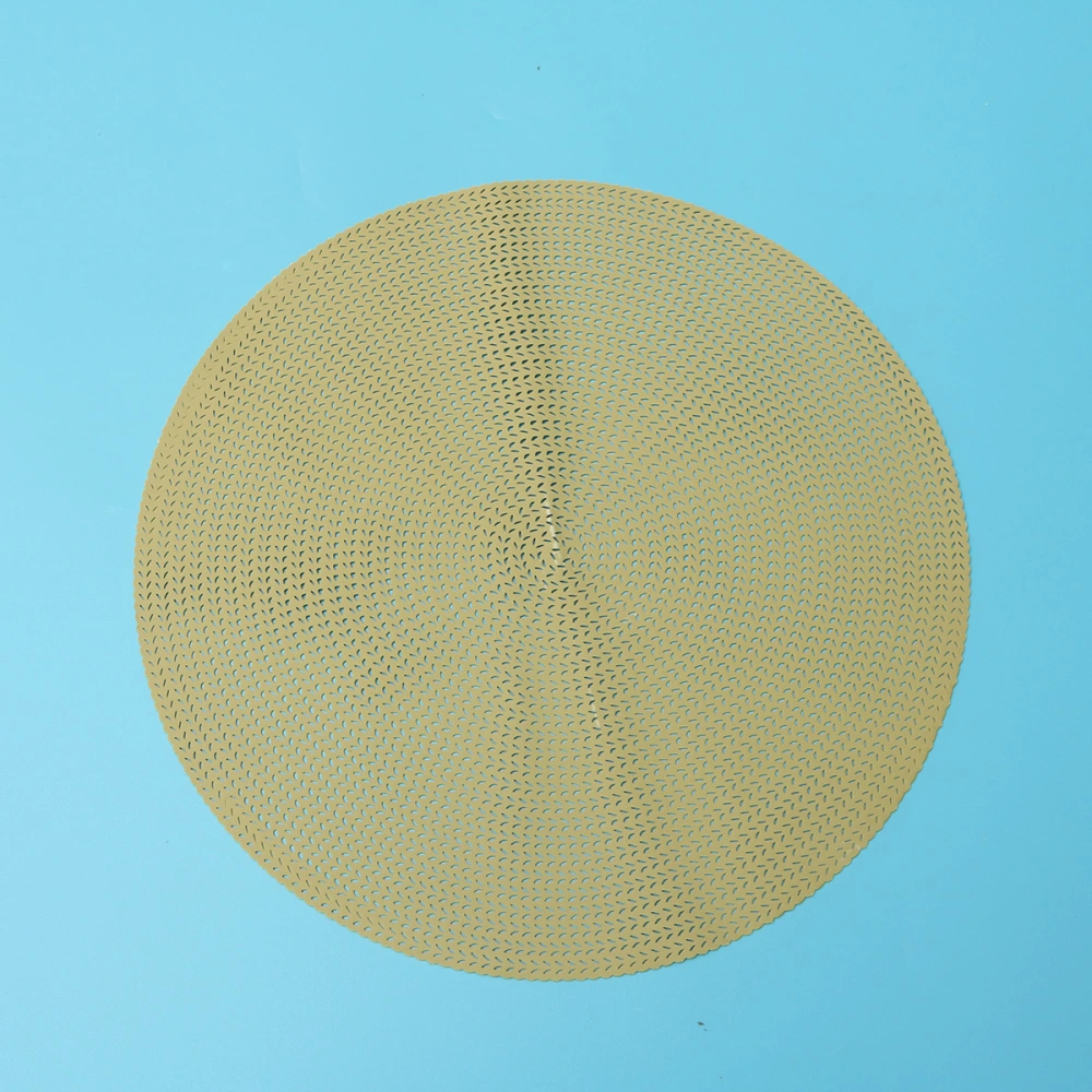 Eco-friendly Round PVC Placemats Anti-slip Heat Insulation Table Mats Tableware Pad Coaster (Golden)