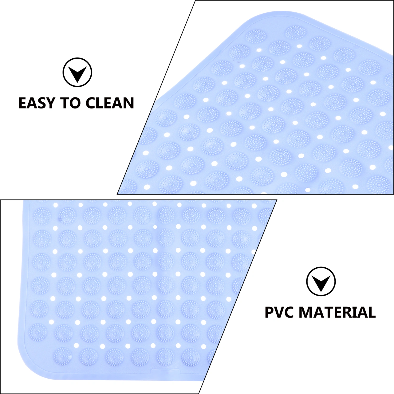 1Pc PVC Floor Mat Household Non-slip Pad Unique Bathing Supply with Suction Cups