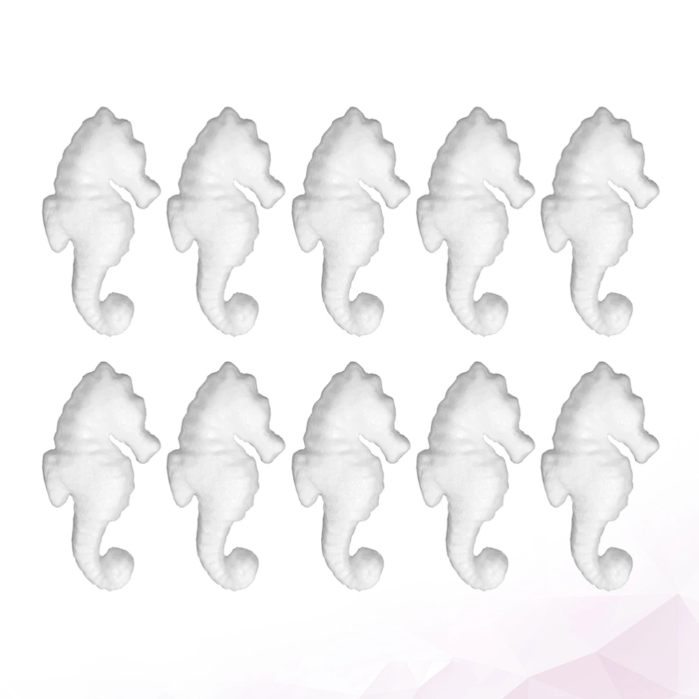 10 Pcs 11cm Kindergarten Painting Seahorse Children DIY Craft Animal Shape Unpainted Model for Children Teens(White)