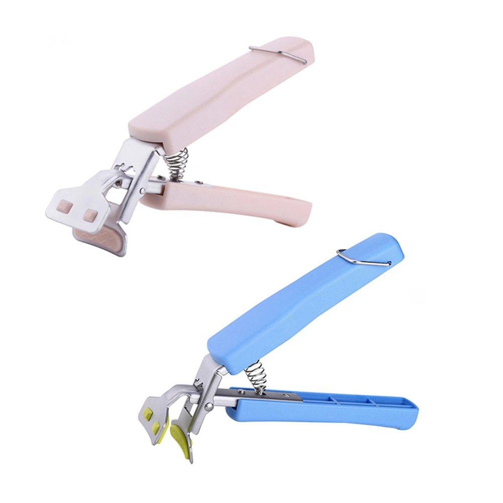 2Pcs Lightweight Stainless Steel Hot Plate Tong Bowl Pan Clamp Dish Gripper Clamp Holder (Random Color)