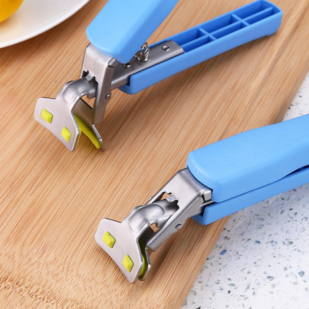 2Pcs Lightweight Stainless Steel Hot Plate Tong Bowl Pan Clamp Dish Gripper Clamp Holder (Random Color)