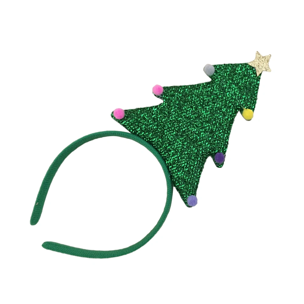 Christmas Tree Shape Hair Band Hair Xmas Headdress Party Favors Photo Props for Kids Adults (Green)