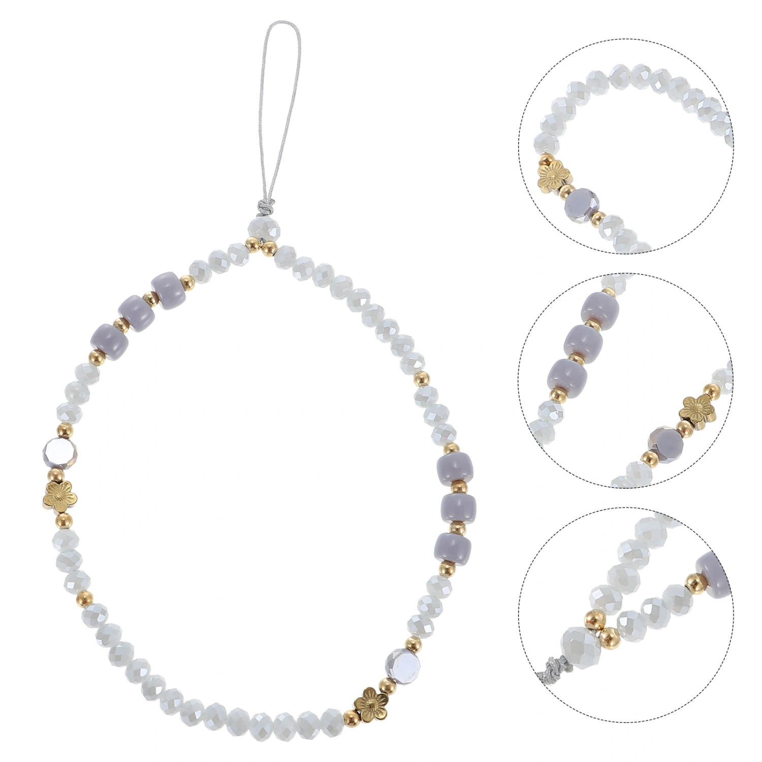 Glass Beads Mobile Phone Chain Phone Wrist Strap Anti-lost Phone Lanyard