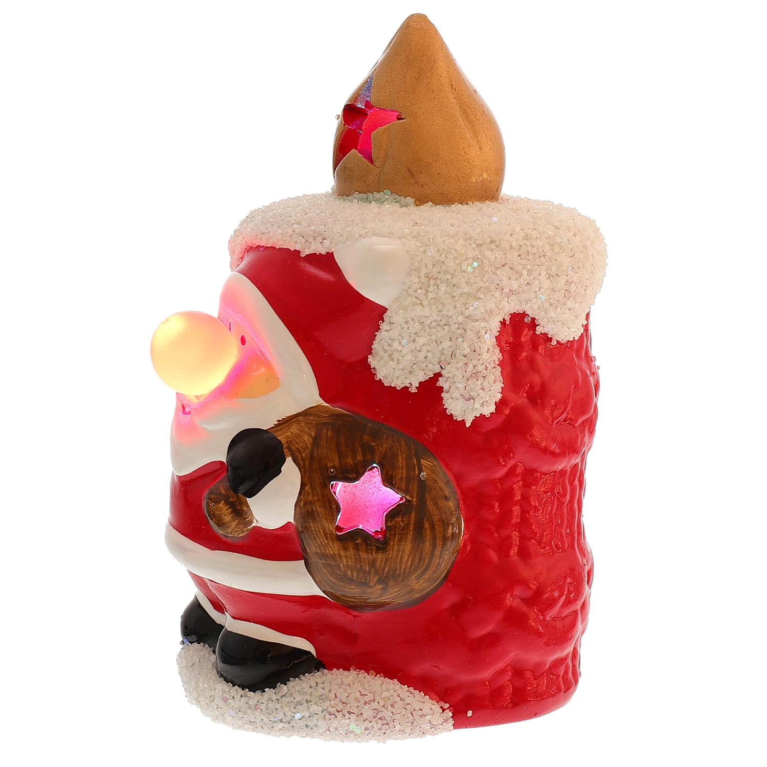 1Pc Christmas Themed Candle Light Lovely Desktop Ornament Chic Ceramic Artware