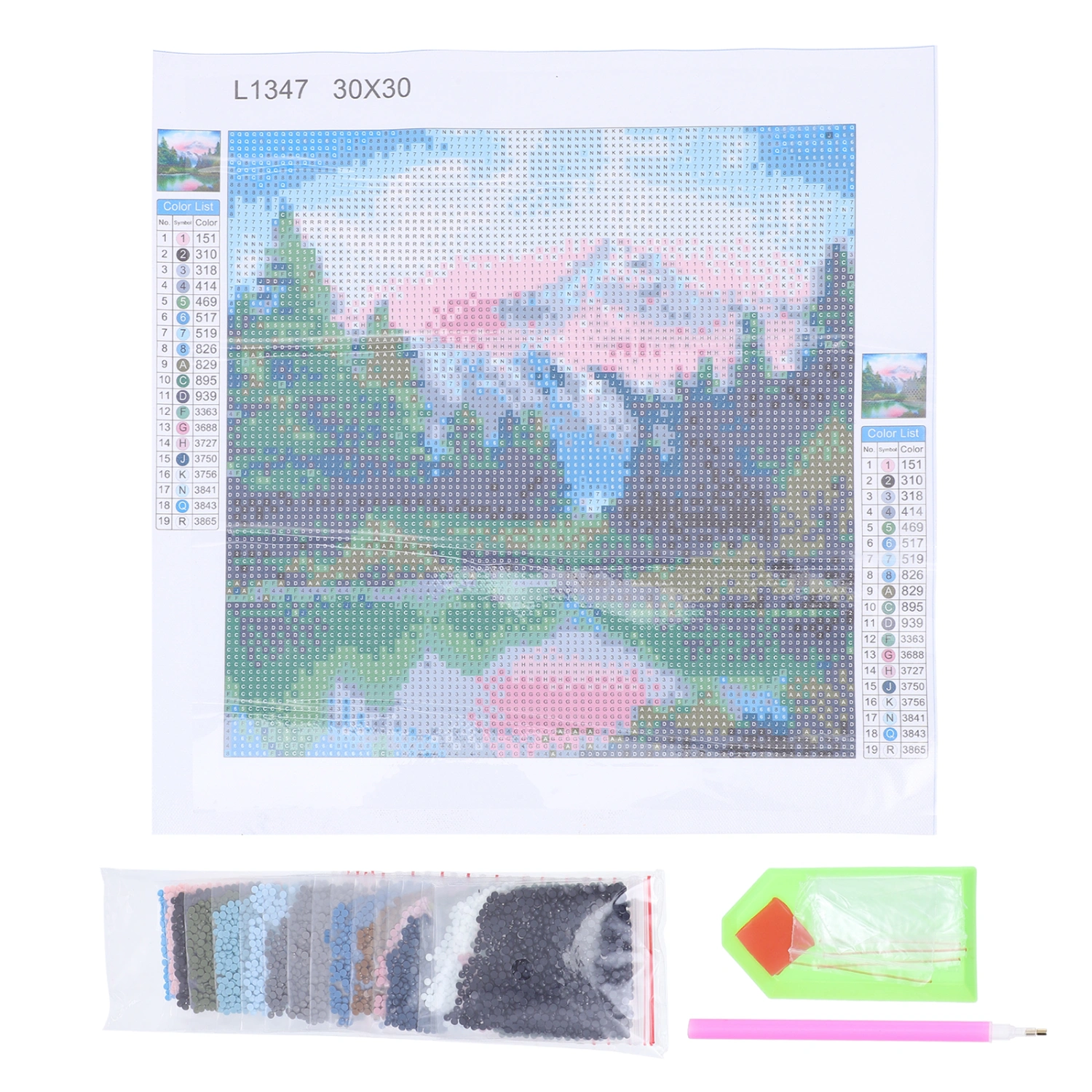 1 Set DIY Diamond Picture Scenery Pattern Picture Hand-made Diamond Picture