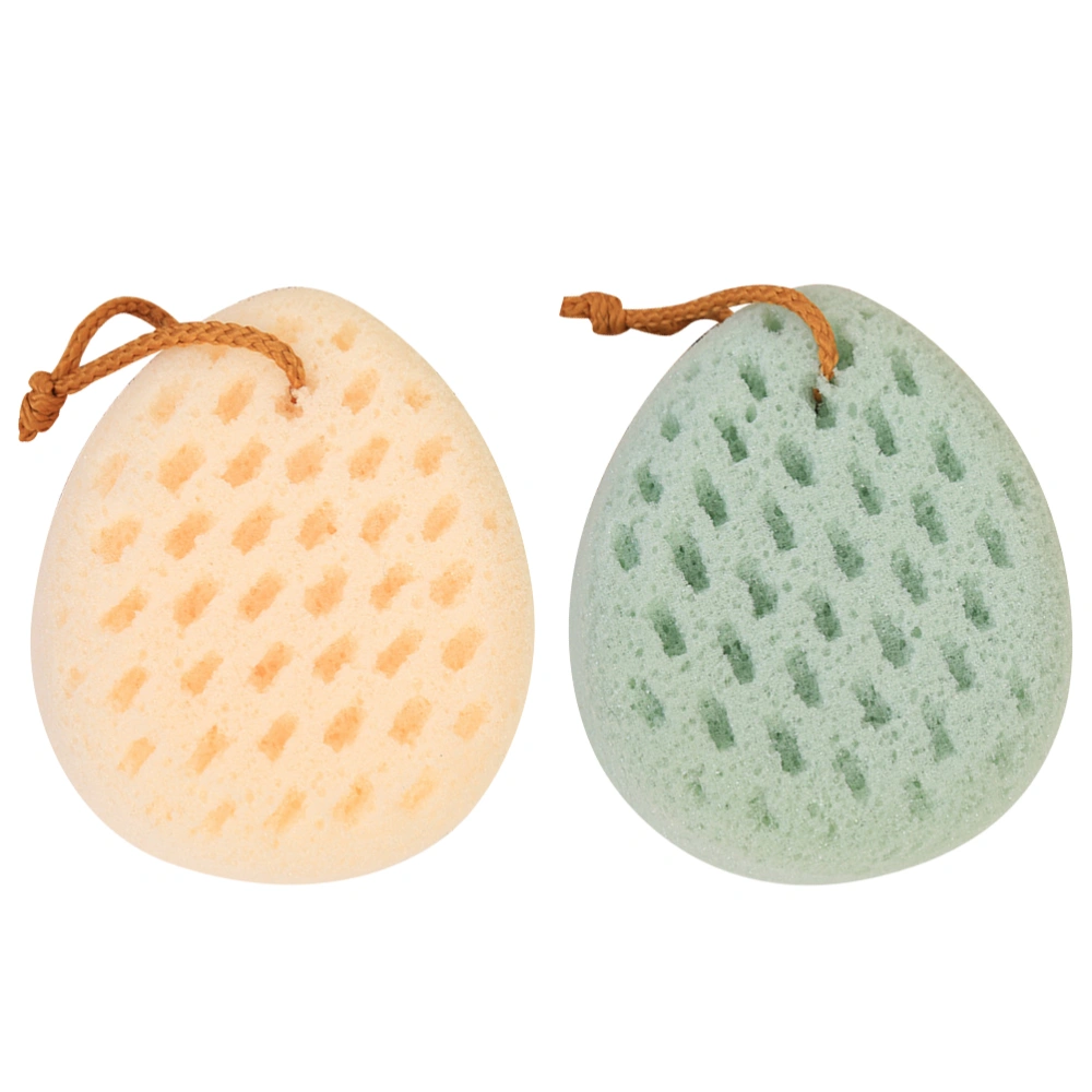 2Pcs Creative Bathing Wipes Shower Exfoliating Sponges Bathing Brush Bathroom Accessories for Home Dorm Hotel Random Color