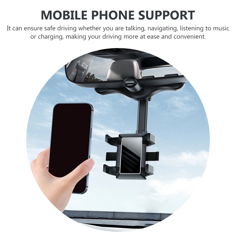Practical Car Dashboard Phone Holder Multifunctional Cellphone Bracket (Black)