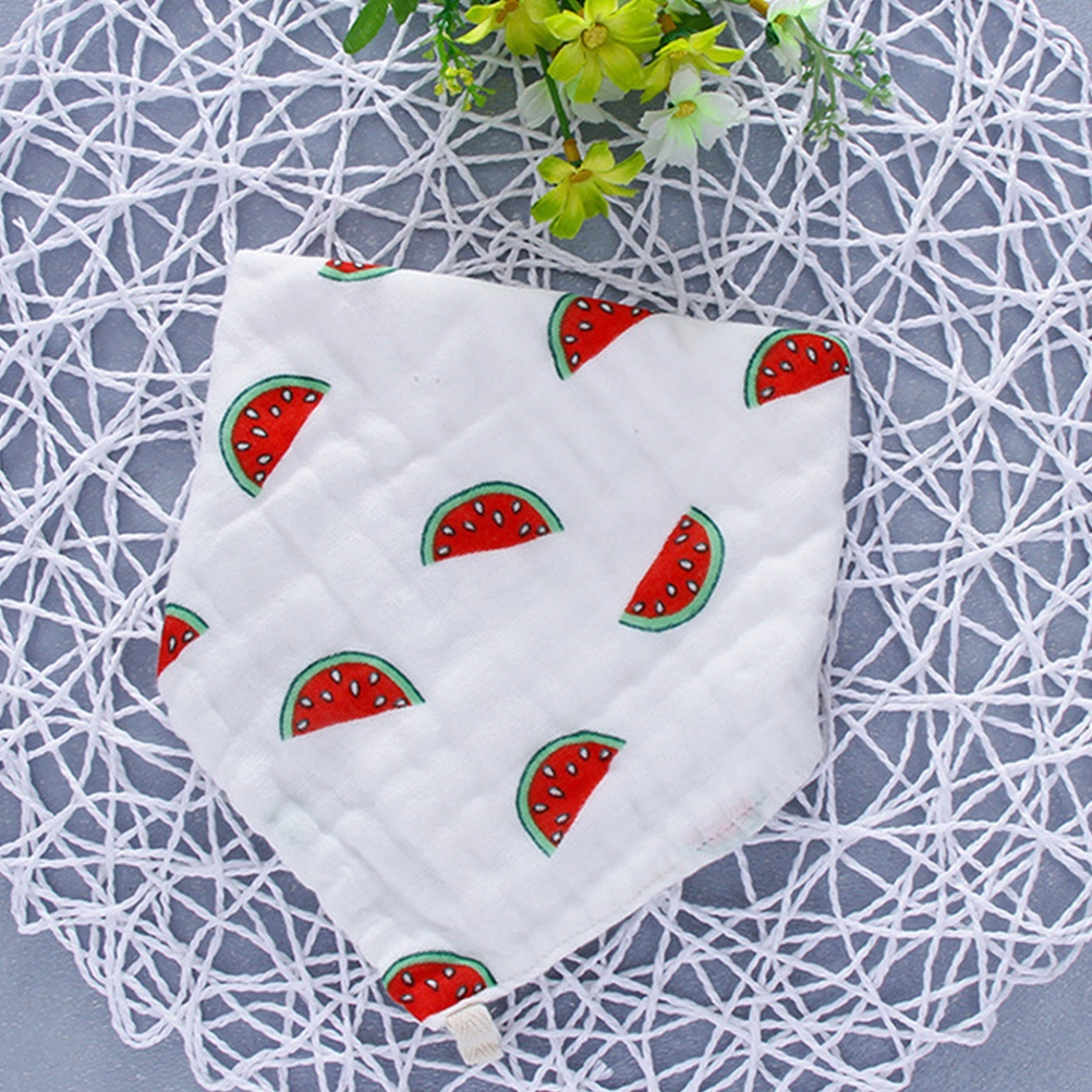 6pcs Absorb Water Cotton Bib Lovely Infant Bib Saliva Towel Lunch Feeding Bibs for Newborn Baby (Mixed Style)