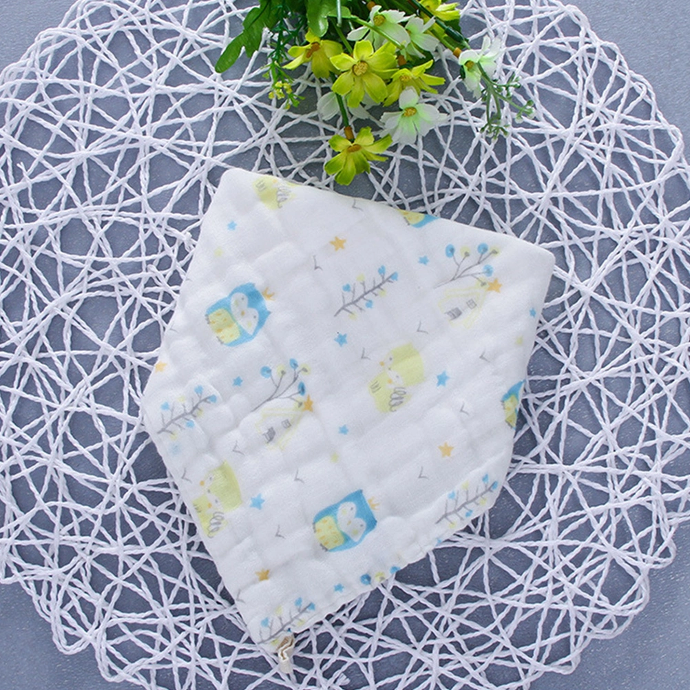 6pcs Absorb Water Cotton Bib Lovely Infant Bib Saliva Towel Lunch Feeding Bibs for Newborn Baby (Mixed Style)
