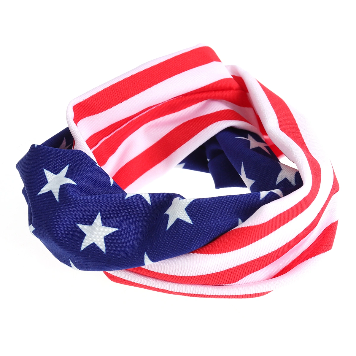 America Flag Patriotic Headbands USA Flag Elastic Turban Bandana Head Wrap for Patriotic Event