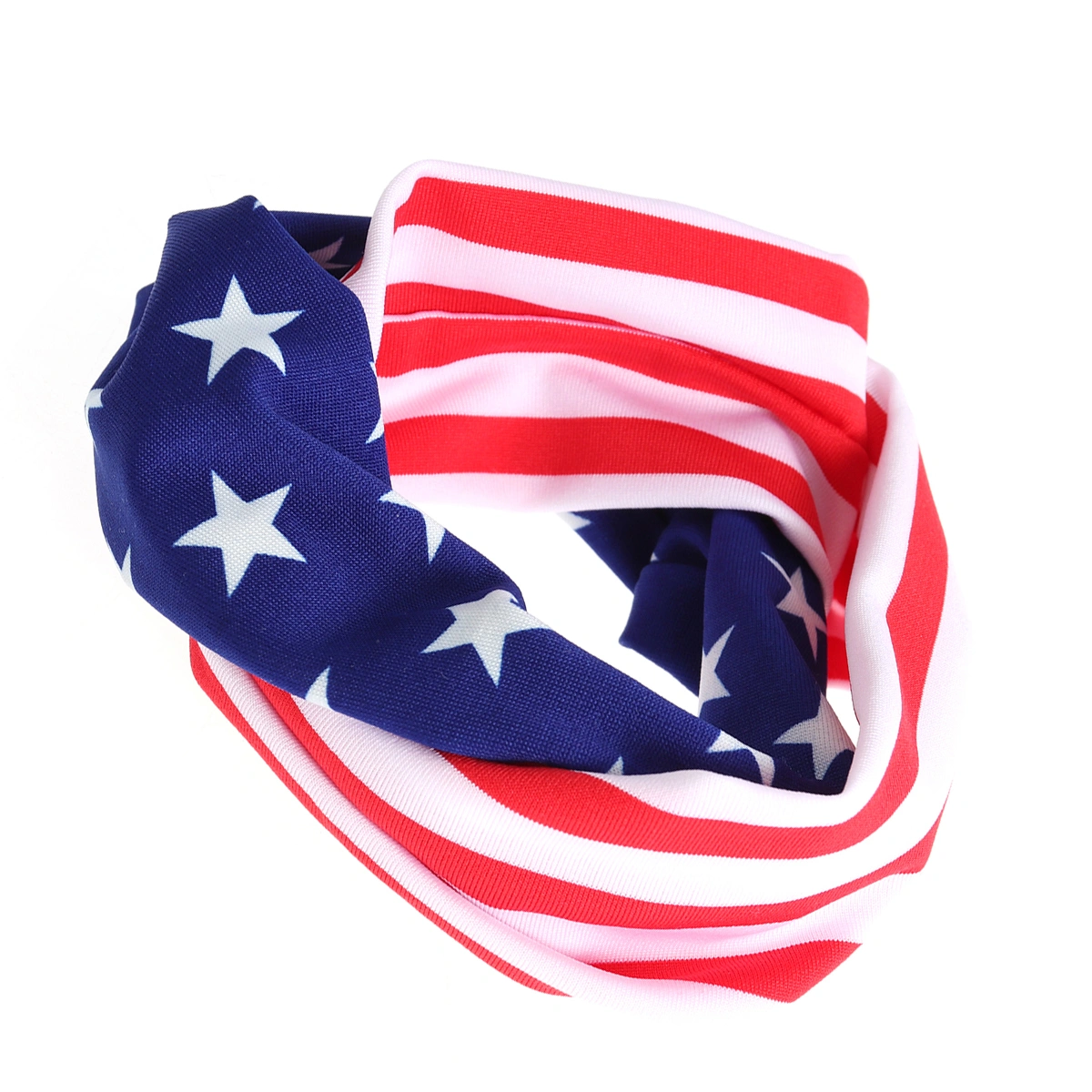 America Flag Patriotic Headbands USA Flag Elastic Turban Bandana Head Wrap for Patriotic Event