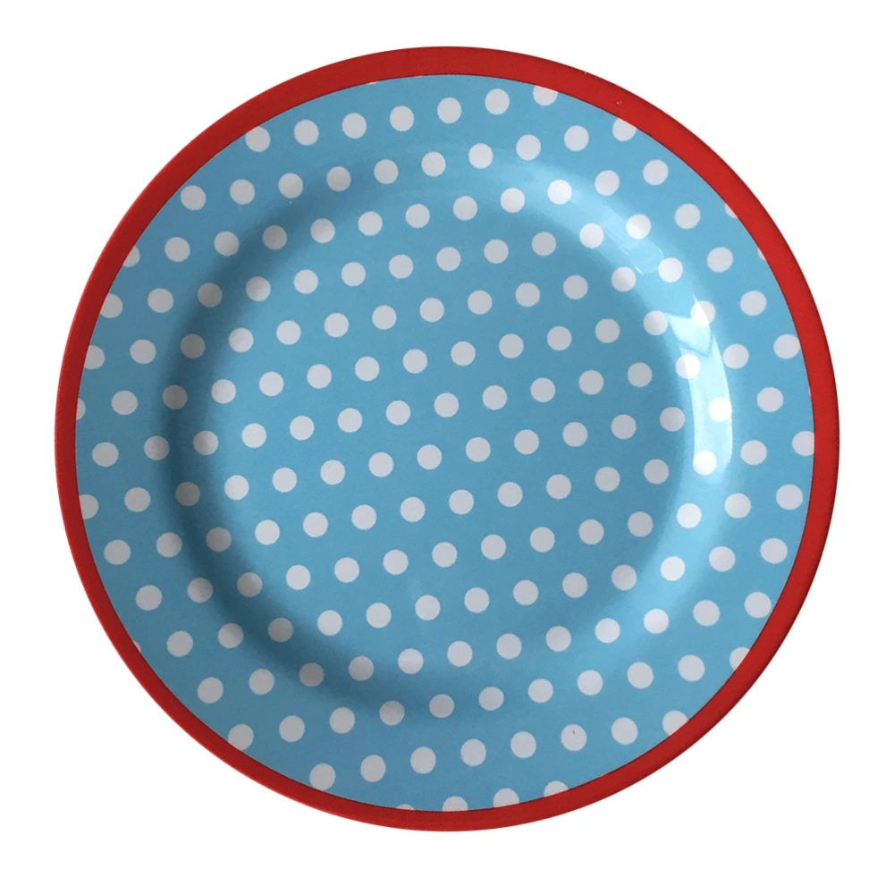 1pc 9" Imitation Porcelain Plate Dinner Plate Fruit Plate Thickened Snack Plate for Home Restaurant Hotel (Sky-blue)