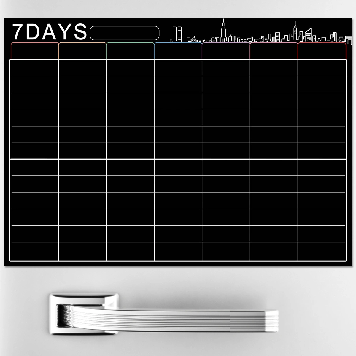 A3 Erasable Monthly Borad Weekly Schedule Magnetic Calendar Refrigerator Message Borad Magnetic Message Board Reminding Borad for Home Office Work (Black)