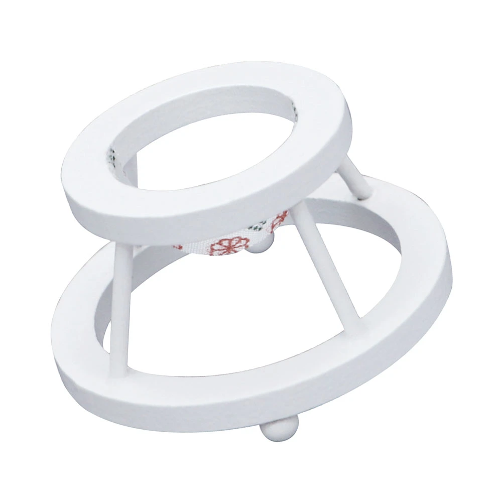 Mini Wooden Baby Walker Simulation Prop Pretend Toy Miniature Ornament