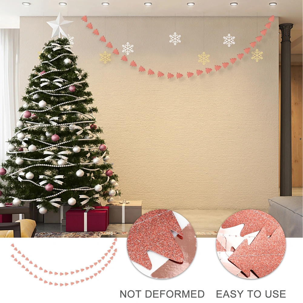 2Pcs Merry Christmas Bunting Banner Cheerful Party Holiday Home Decoration