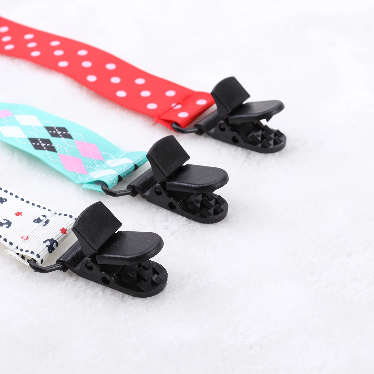 3Pcs Baby Infant Boy Girl Dummy Pacifier Soother Leash Strap Chain Clip Holder