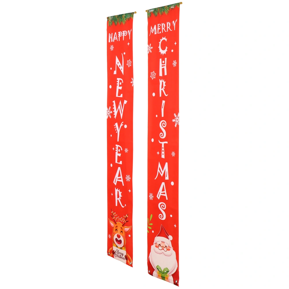 1 Set of Christmas Couplet Decor Door Banner Decorative Door Curtain Party Decor