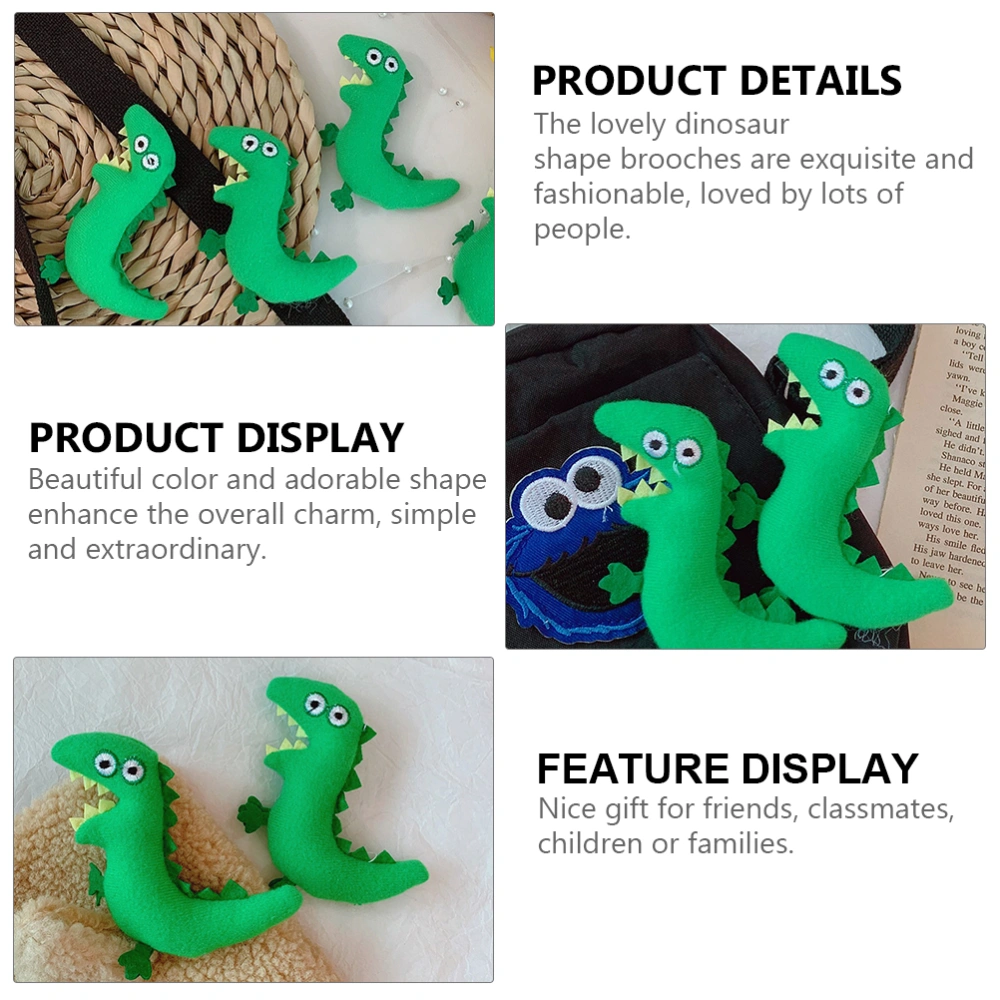 4pcs Adorable Cartoon Brooches Pin Dinosaur Badge Brooch Clothes Bag Accessories