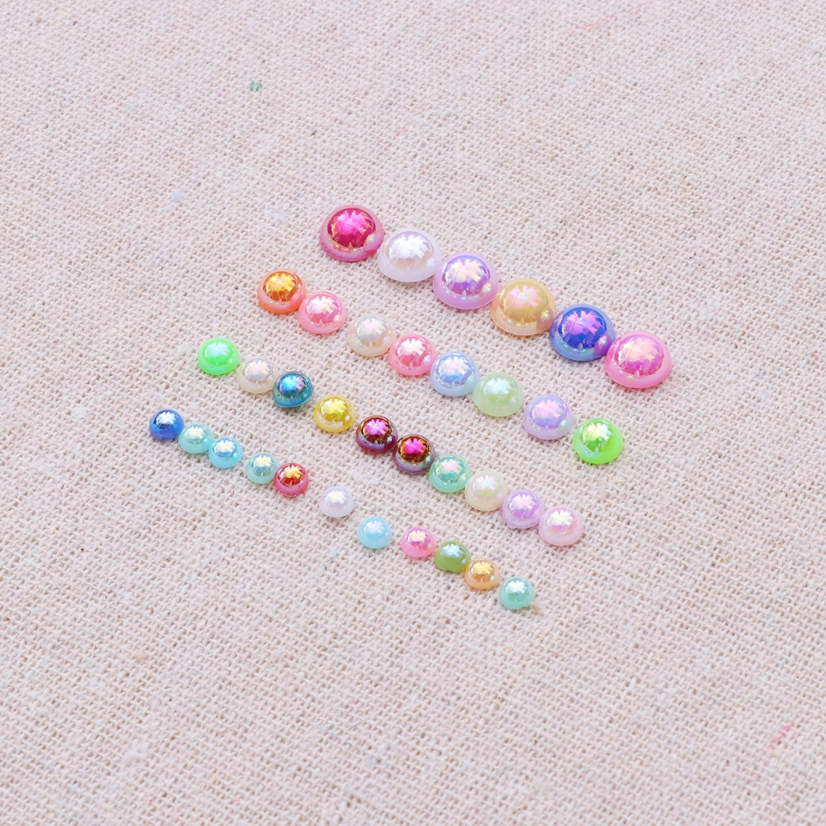 700 pcs ABS Pearls Flat Bottom Half Shaped Pearls Imitation Hand Craft DIY Accessories Cream Glue Mobile Phone Shell Decor (Mixed Colors)