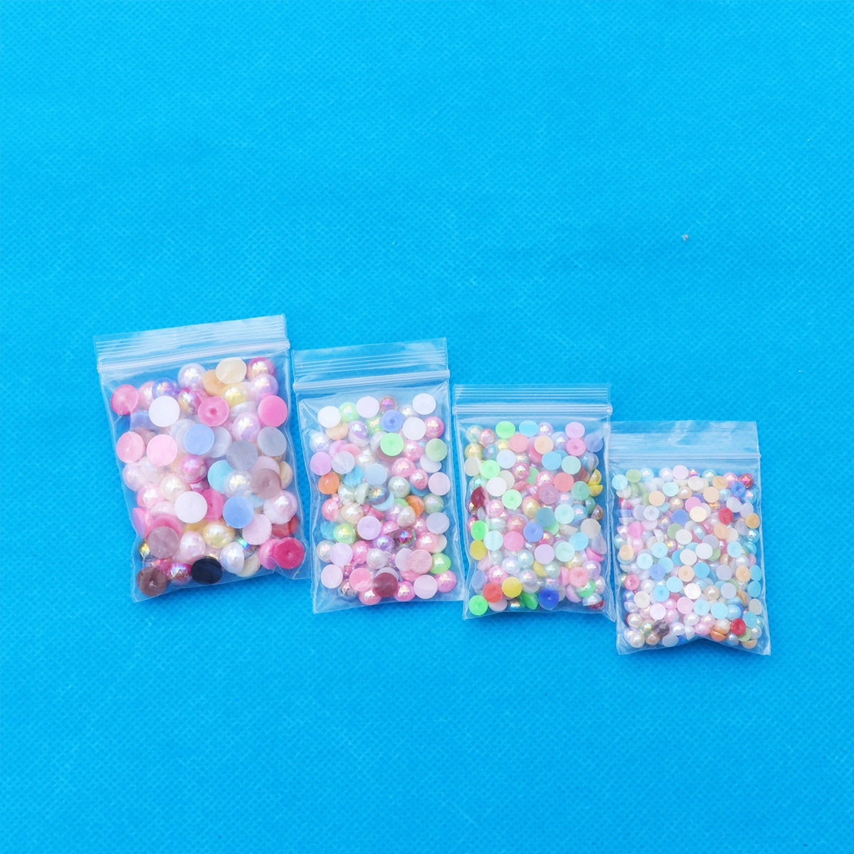 700 pcs ABS Pearls Flat Bottom Half Shaped Pearls Imitation Hand Craft DIY Accessories Cream Glue Mobile Phone Shell Decor (Mixed Colors)