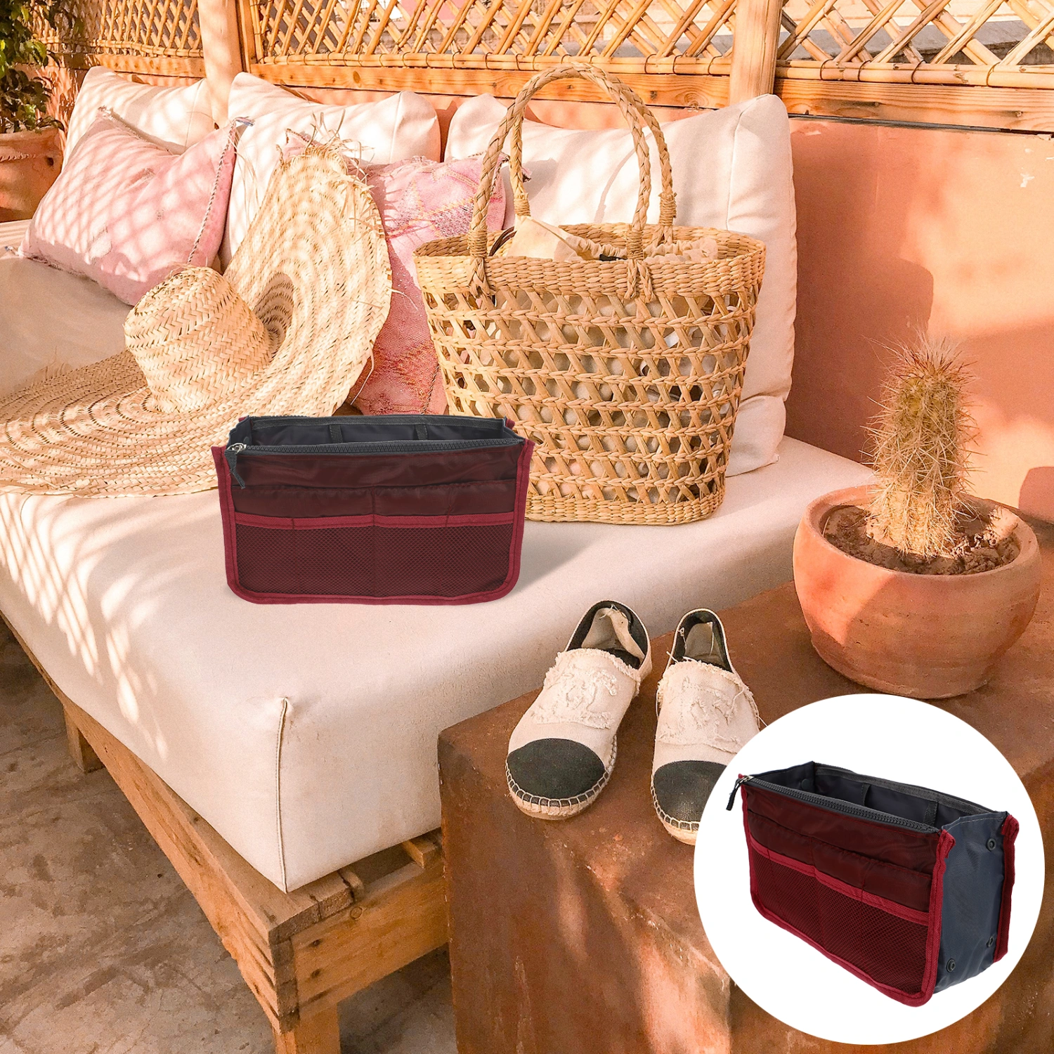 1pc Useful Travel Toiletry Bag Large Capacity Storage Bag Durable Clutch Liner