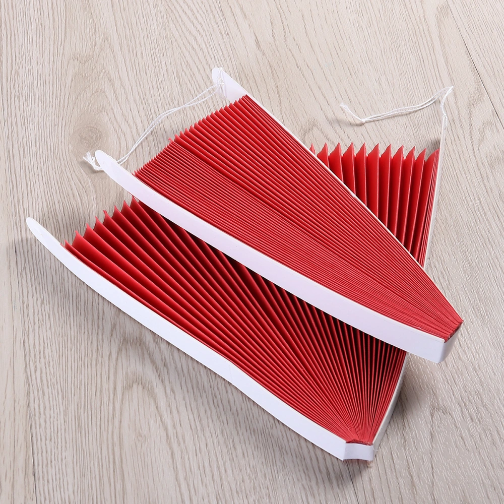 6 Pcs Tissue Paper Fan Paper Flowers for Birthday Party Wedding Decoration (Red)