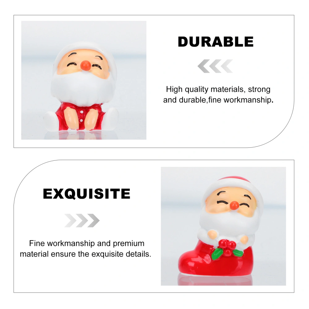 5Pcs Resin Santa Claus Decors Micro Landscaping Resin Crafts Xmas Decorations