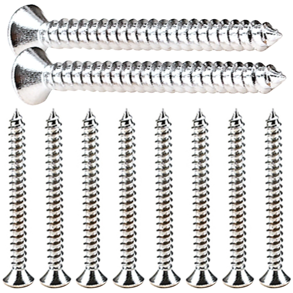 10Pcs Metal Guitar Neck Plate Screws Guitar Bass Neck Joint Plate Screws Metal Guitar Neck Plate Screws