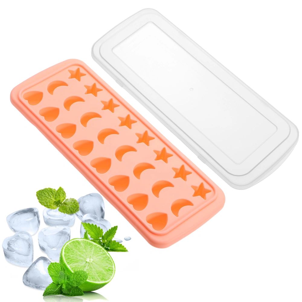 OSALADI Household Ice Mold Star Moon Heart Shaped Ice Cube Maker Food Grade Silicone Ice Mold