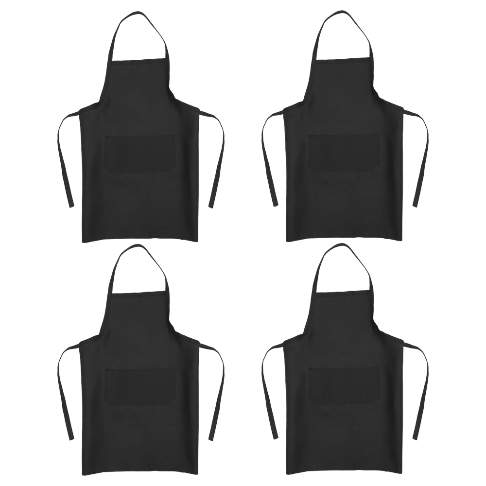 4Pcs Kitchen Cooking Aprons Oil-proof Kitchen Aprons Polyester Aprons with Pockets