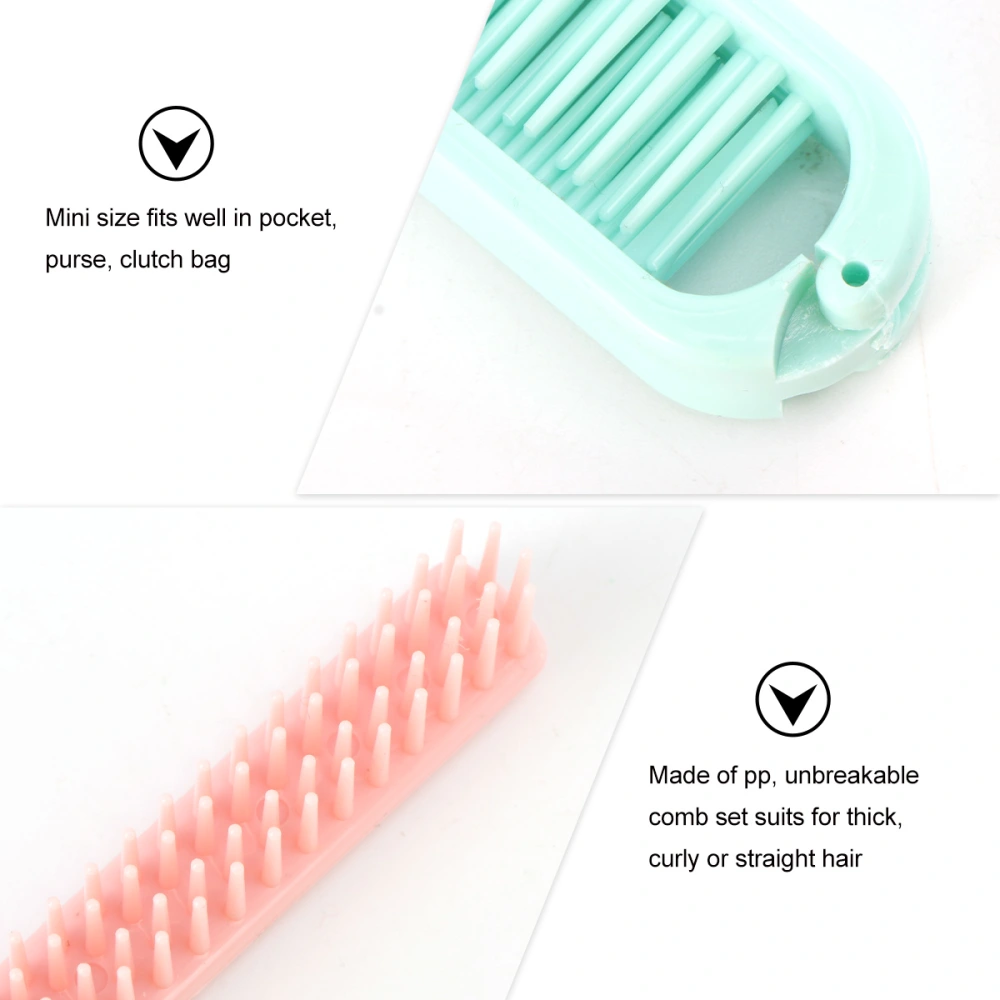 3PCS Plastic Straight Hair Comb Travel Special Hairdressing Comb Portable Straight Curling Hair Comb Folding V-shaped Comb for Trip Home (Random Color)