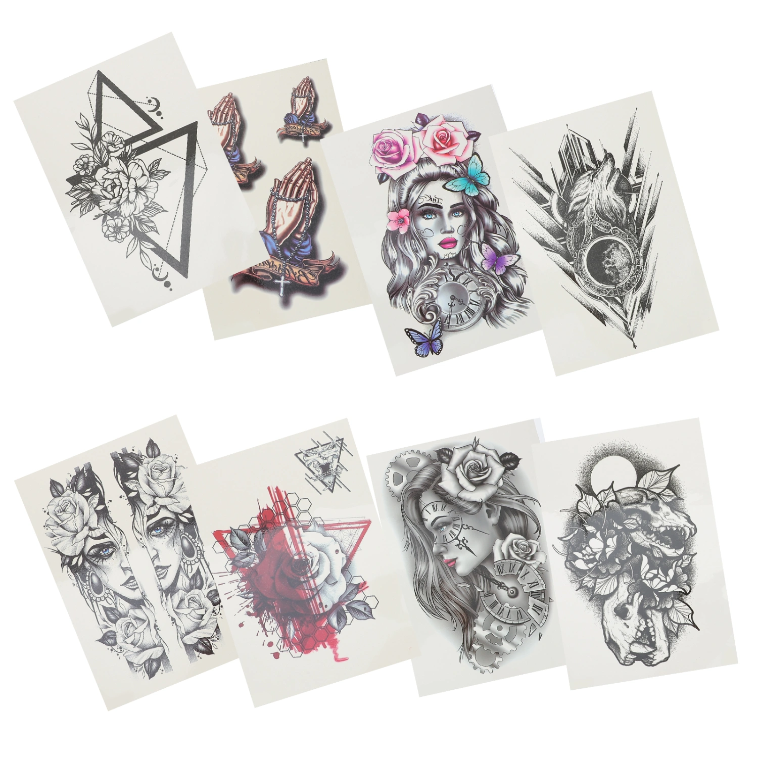 8 Sheets Fake Tattoos Sticker Arm Temporary Tattoos Halloween Tattoos Stickers