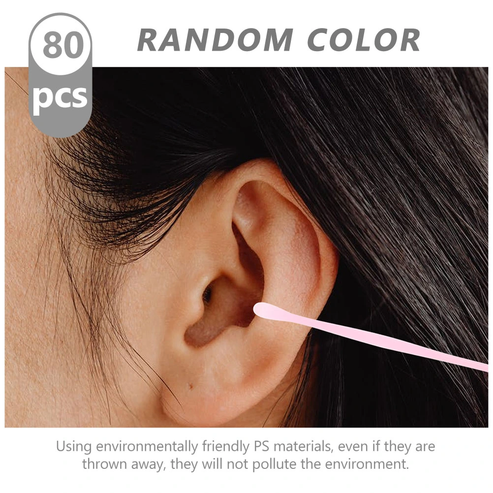 80Pcs Disposable Ear Picks Plastic Earwax Removal Tools Ear Cleaning Spoons