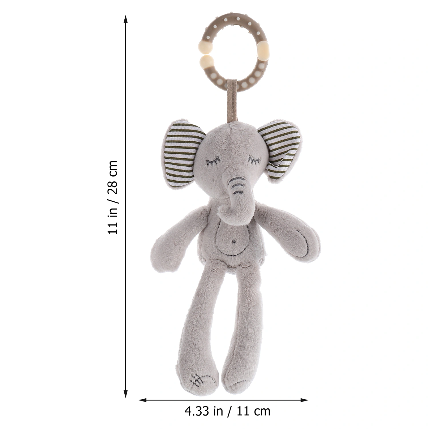 1PC Rattles Toy Animal Rattle Hanging Doll for Baby Toddlers (Elephant)