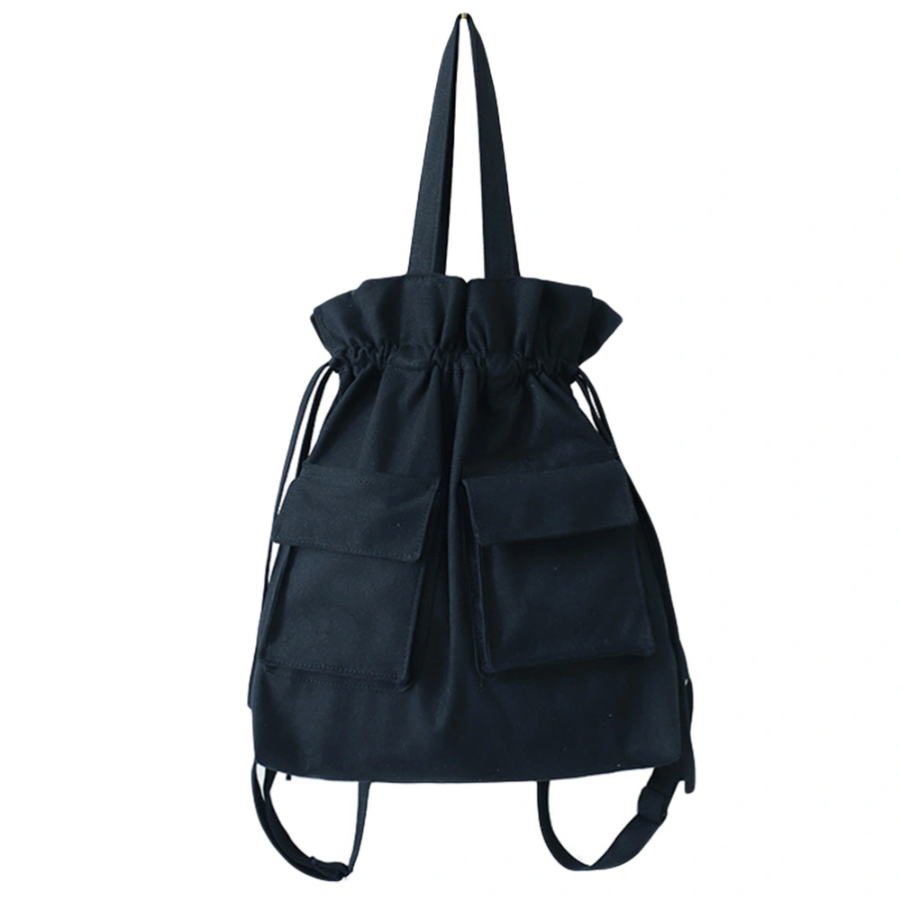 1Pc Canvas Drawstring Bag Creative Polyester Backpack Students Storage Bag