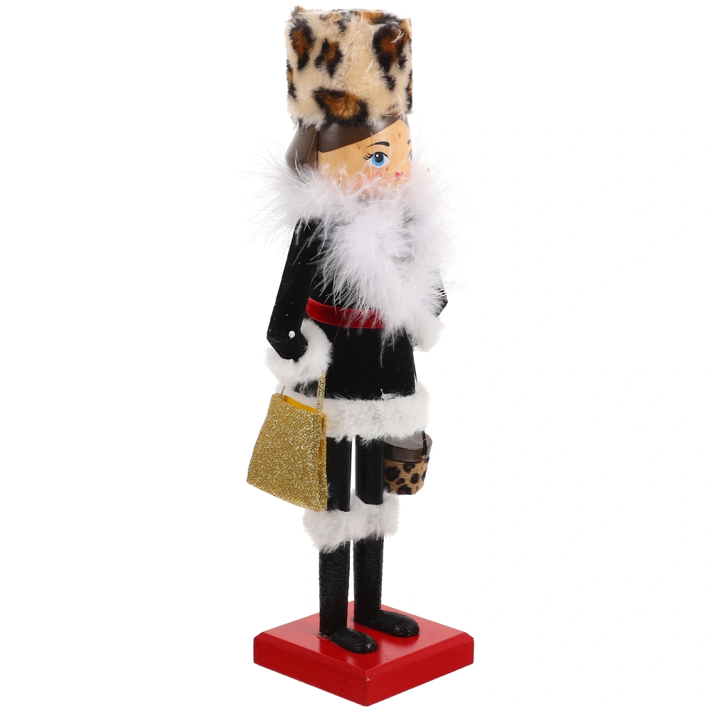 Wooden Nutcracker Female Solider Decor Christmas Nutcracker Figure Ornament