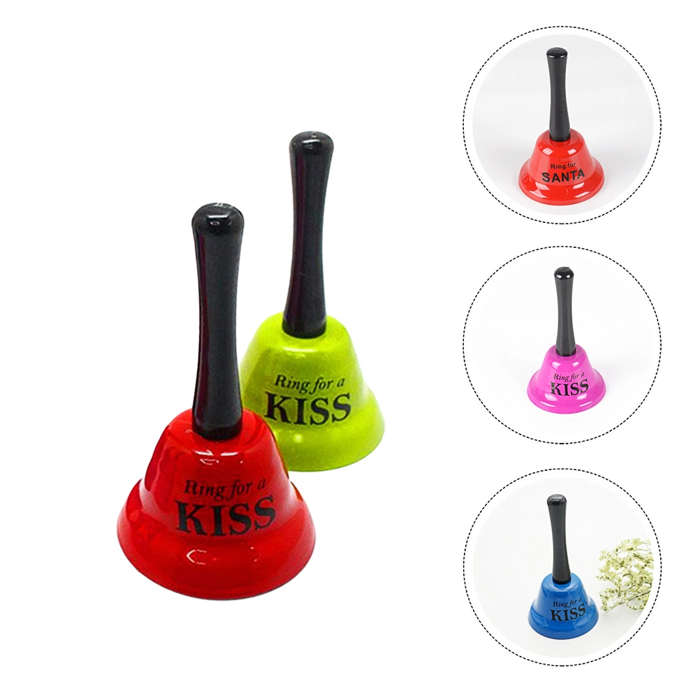 2pcs Christmas Decorative Hand Bells Kiss Bells Party Funny Toys (Random Color)