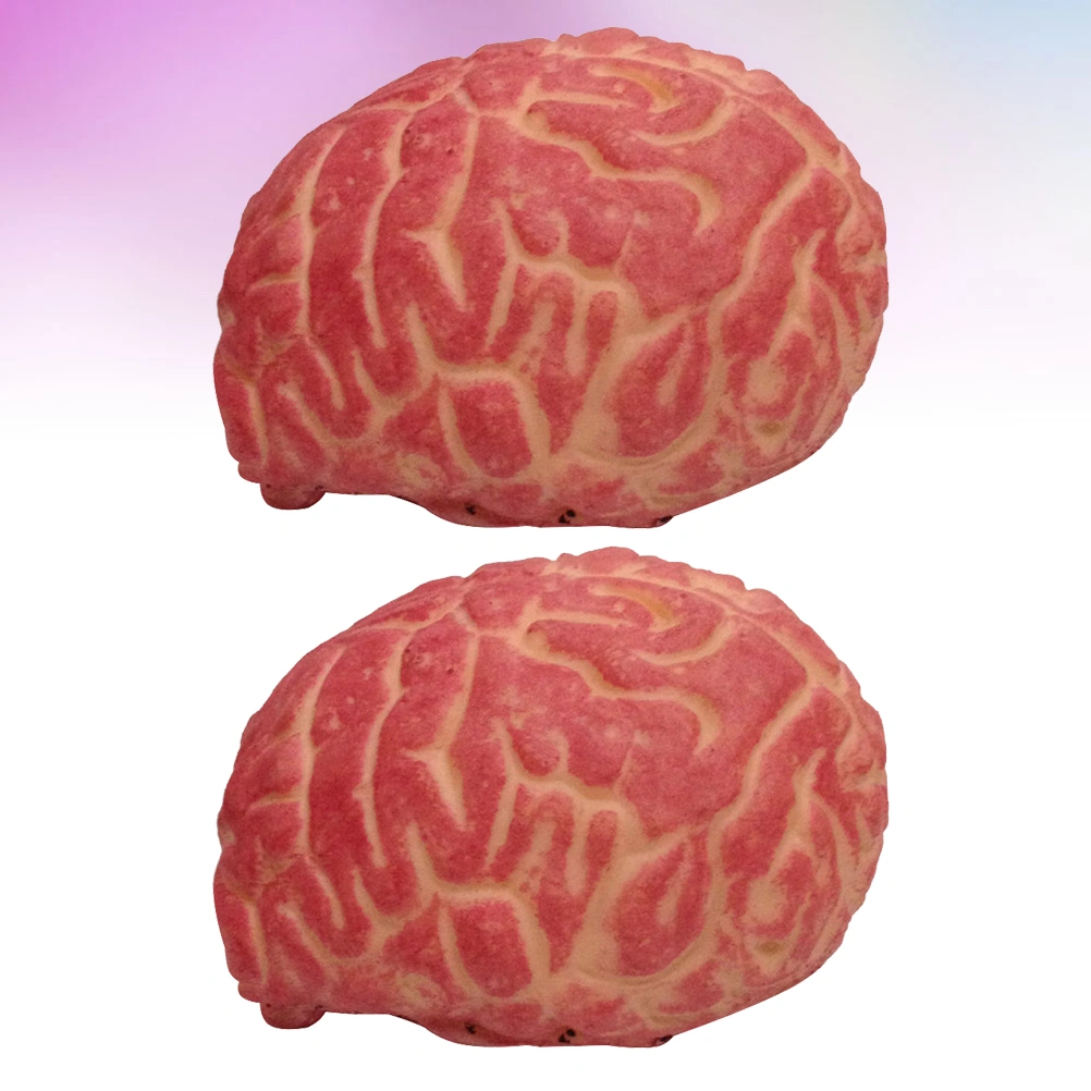 2pcs Scary Bloody Simulation Brain Realistic Organ Prank Prop Halloween Party Haunted House Decorations