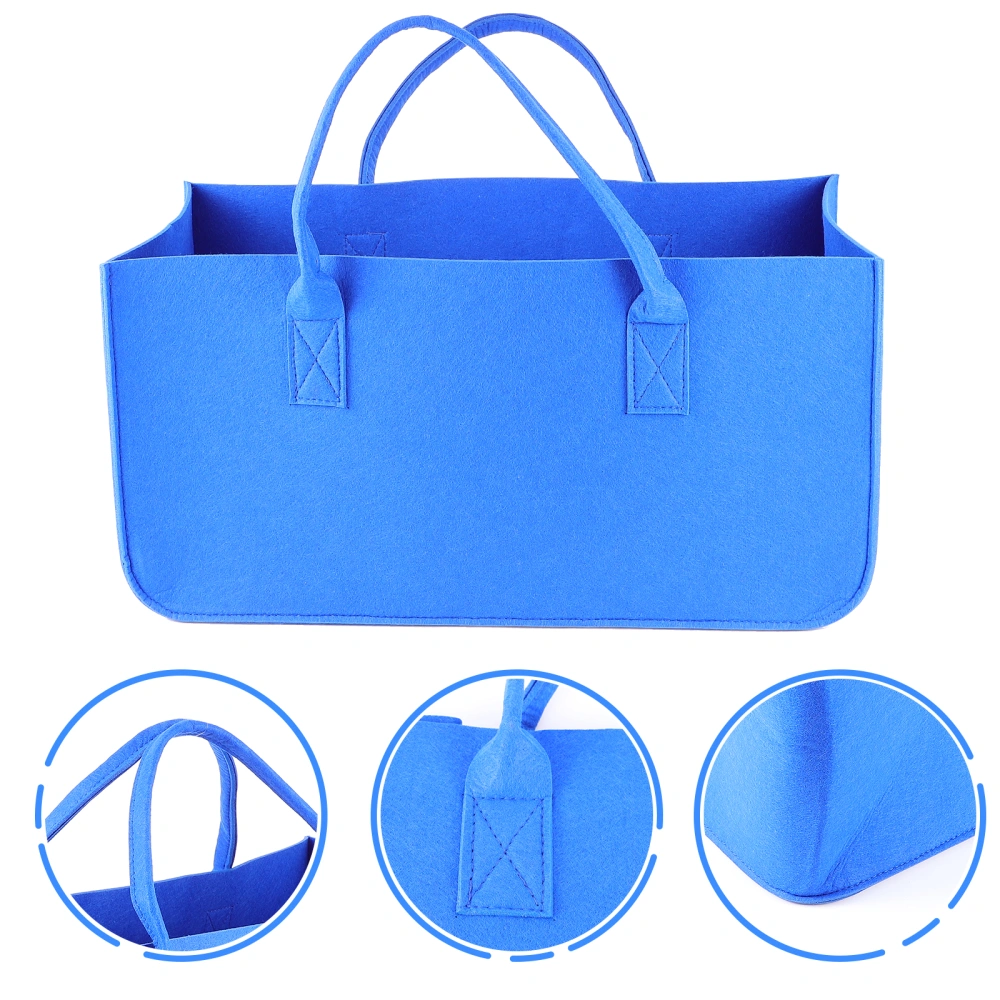 1pc Stylish Home Storage Bag Felt Simple Container Shopping Bag Felt Handbag